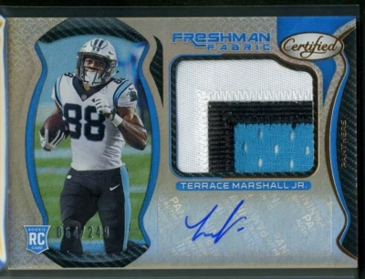 2021 Certified Terrace Marshall Jr RPA Jersey AUTO Patch RC /299 Panthers Rookie - Image 1 of 2