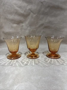 FOSTORIA GLAS Set (3) Bernstein Kelche Gläser 1926 - 1940 - Bild 1 von 4