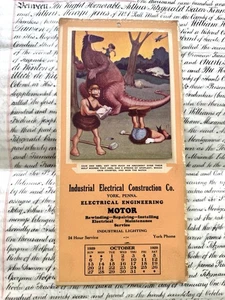 Vintage Calendar October 1929 Industrial Electrical Construction Co. York PA - Picture 1 of 20