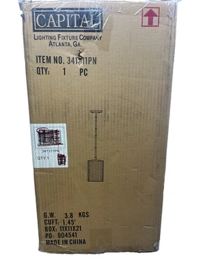 Capital Lighting Fixtures 341311PN CAJA ABIERTA Colgante Emerson Níquel Pulido Foto 1 de 4