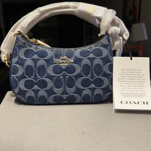Bolso Bandolera Coach CY735 Mini Teri Denim Signature EN MANO ENVÍO RÁPIDO VENDEDOR DE EE. UU. - Imagen 1 de 5