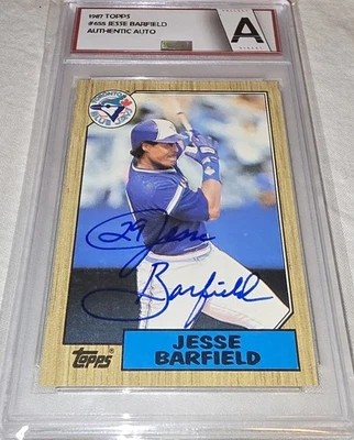 1987 Topps Jesse Barfield Auto #655 - Toronto Blue Jays  - Imagem 1 de 4