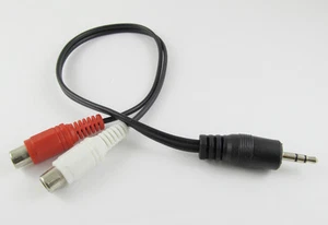 3.5mm 1/8" Male Stereo Plug to 2 RCA Female Audio Video Y AV Adapter Cable 30cm - Picture 1 of 2