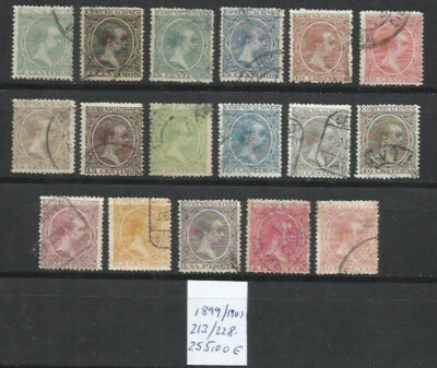 Q670A-SERIE COMPLETA 255,00€ ALFONSO XIII PELON 1899-1901 Nº 213/228. CLASICOS. - Image 1 of 2