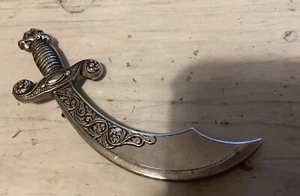 Vintage Sterling Silver Arabian Sabre Sword Scimitar Dagger Brooch 3” Long - Picture 1 of 3