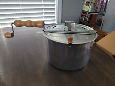 The Genuine Whirley Pop Popcorn Maker-Aluminum Stovetop Popper w/Wood Hand Crank