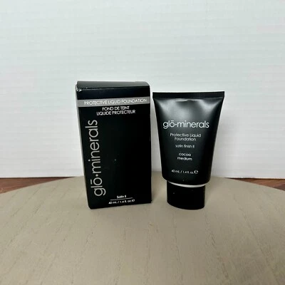 Glo Minerals Protective Liquid Foundation Satin II Cocoa Medium 1.4oz New In Box - Image 1 of 2