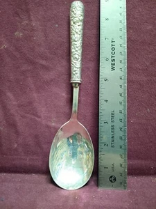 Gorham Sterling HANDLE NEWPORT REPOUSSE SERVING SPOON 9" No Monogram - Picture 1 of 5