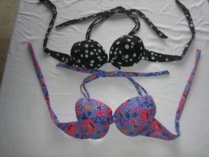 california waves  padded underwire push up bikini swimsuit top M lot of 2 - Picture 1 of 3