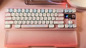 「Fully Assembled」Matrix Navi70 Pink Pastel Blue Cake Cute Customized Keyboard - Picture 1 of 13
