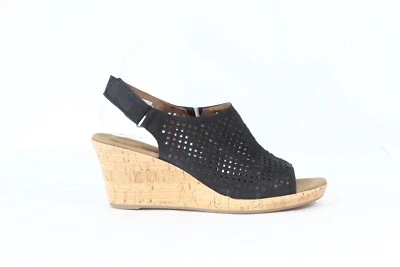 Sandalias Rockport Briah NUEVAS talla 11 Mujer Zapatos de Cuña Cuero Negro Cómodas Foto 1 de 4