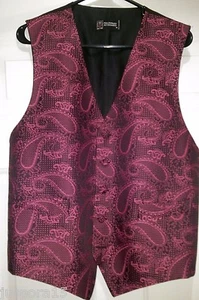 Mel Howard Accessories Mens Vest Shirt Size M Medium Black Pink Paisley - Picture 1 of 3