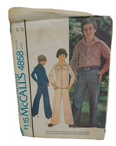 McCall's Sewing Pattern 4858 Boy's Pants Western Shirt  size10 Cut & Counted - Picture 1 of 4