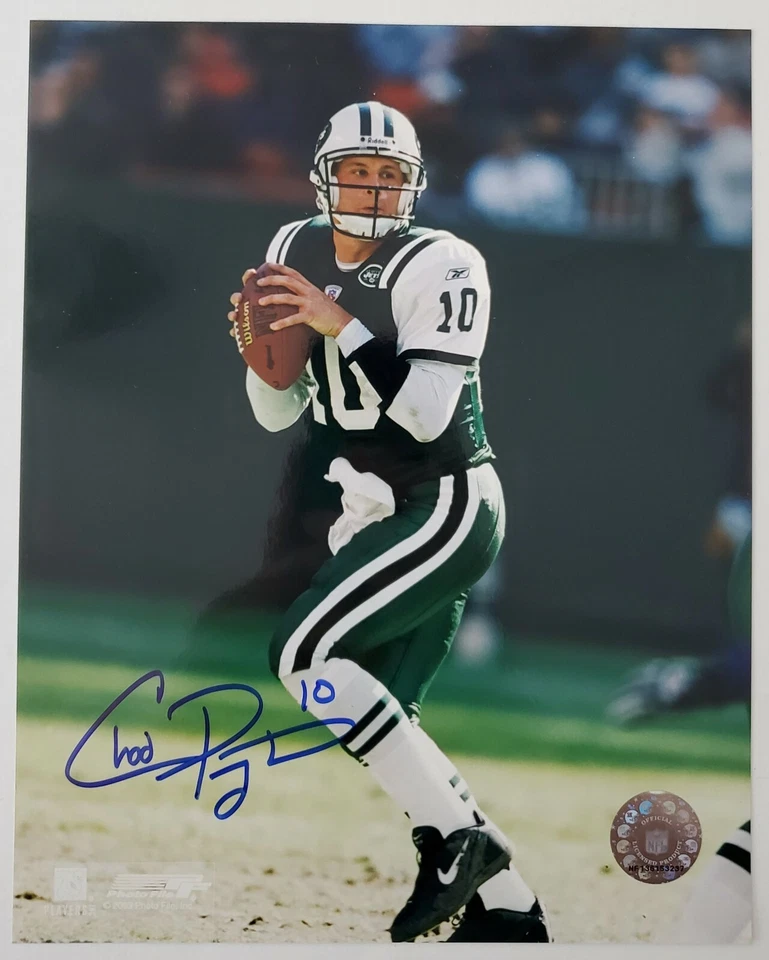 Foto 8x10 firmada por Chad Pennington de los NY Jets de Nueva York NFL Quarterback Legend RAD Foto 1 de 1