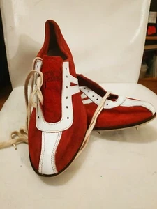 NEW VINTAGE 1977's RED AND WHITE RUNNING SHOES SNEAKERS RETRO USSR - Picture 1 of 11
