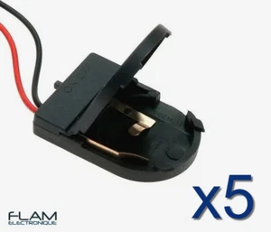 5x support de pile CR2032 avec fils / 5pcs battery holder support with cables - Imagen 1 de 5