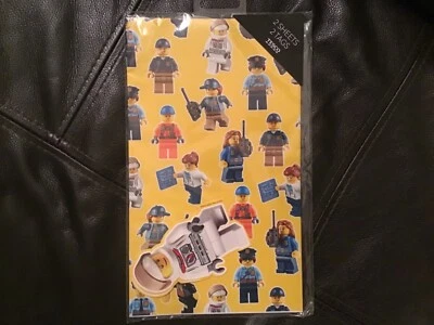  Lego figures gift wrap paper 2 sheets 70 x 50cm plus 2 tags brand new sealed - Image 1 of 4