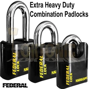 Federal 60mm Extra Heavy Duty High Security Combination Padlock Van Gate Garage - Picture 1 of 10