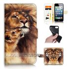 ( For Iphone 5 / 5s ) Wallet Flip Case Cover Aj21184 Lion Family