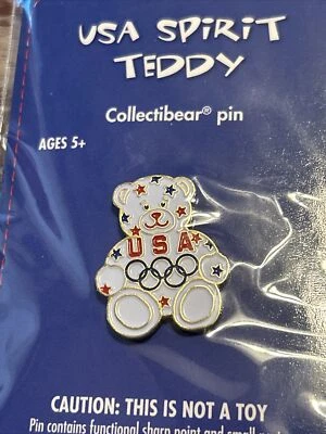 Build A Bear Pin BEIJING OLYMPICS USA SPIRIT TEDDY COLLECTIBEAR PIN - Image 1 of 2