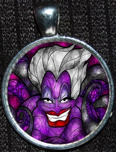 Kleine Meerjungfrau Ursula Oktopus Bösewicht Disney Silber Schmuck Anhänger Halskette - Bild 1 von 1