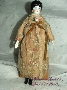 ANTIQUE SIGNED GERMANY CHINA /PORCELAIN HEAD ARMS AND LEGS LACE DRESS DOLL - Picture 1 of 12