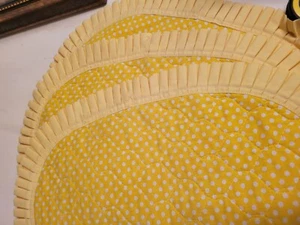 Set Of 3 Placemats * HANDMADE Vintage * Yellow POLKA DOT * 19"×14" - Picture 1 of 3