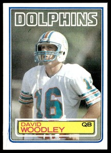 1983 Topps #323 David Woodley   Football Miami Dolphins
