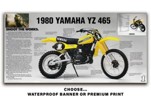 1980 Yamaha YZ 465 Banner Poster Flyer Brochure Art Decal Print Emblem Motor - Picture 1 of 3