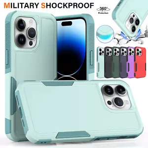 For iPhone 15 14 13 12 11 Pro Max XR XS 876+ Case Rugged Shockproof Hybrid Cover - Picture 1 of 42