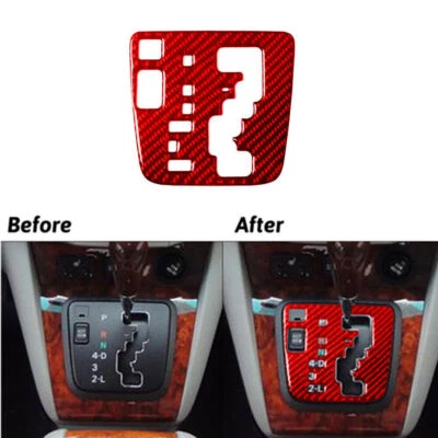 For LEXUS RX330 2004-2006 RX350 2006-2009 Red Carbon Fiber Gear Shift Cover Trim Foto 1 de 4