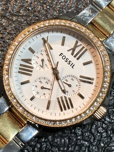 Fossil Cecile AM4496 Women's Two-Tone Stainless Steel Analog Dial Watch New Bat - Picture 1 of 20