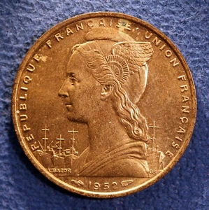 MONEDA EXTRANJERA - Somalilandia Francesa, 20 Francos, 1952, KM-7, ESTADO SIN CIRCULAR - Imagen 1 de 2