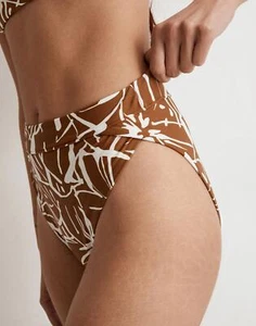 Madewell XXS High-Waisted Bikini Bottoms - Brown Floral Print - Picture 1 of 8