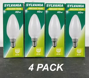 4 x 40W Candle Shaped Light Globes Bulbs Lamp E14 Small Screw Incandescent Pearl - Picture 1 of 2