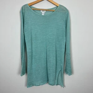 Citron Santa Monica Tunika Top Large Seafoam Grün Strick Lang Glockenärmel Häkel - Bild 1 von 14