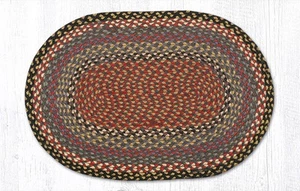 Earth Rugs C-43 Burgundy Blue Gray Oval Braided Rug 20" x 30" - Picture 1 of 1