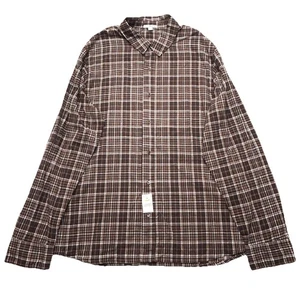 James Perse Button Down Shirt Men’s Size 5 XXL Brown Plaid Long Sleeve Casual - Picture 1 of 16