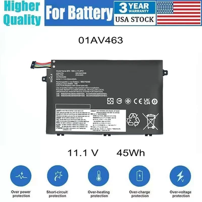 Batería para portátil 01AV463 L17M3P5 para Lenovo ThinkPad E480 E485 E495 serie E580 EE. UU. Foto 1 de 4