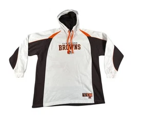 Cleveland Browns Hoodie Mens XL White NFL Football Pullover Sweatshirt AFC North - Picture 1 of 18