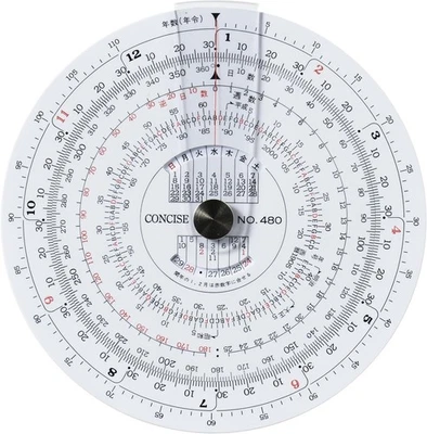 Concise Ruler Circular Slide Rule Days 480 Diameter 105mm 100836 From Japan - Image 1 of 2