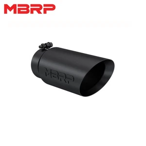 MBRP Armor BLK 12" Exhaust Tip Black Angle Cut Universal 4" Inlet 5" Outlet - Picture 1 of 8