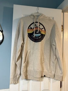 Hooded Sweatshirt Vail Colorado CO Mens Womens Pullover Hoodie XL Cream Graphic - Picture 1 of 5