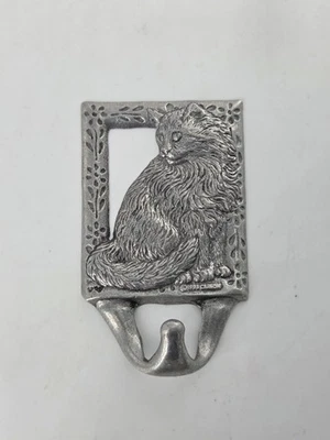 Gancho de abrigo vintage 1993 Carson aluminio fundido gato gatito pelo largo angora Foto 1 de 4