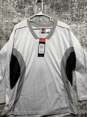 Camiseta deportiva de práctica de hockey grande Kamazu para adultos en blanco negra blanca para hombre patinaje sobre hielo Foto 1 de 4