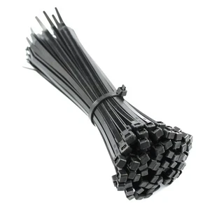 300mm x 4.8mm BLACK NYLON CABLE ZIP TIES FOR FASTENING CABLES & WIRES - DURABLE - Picture 1 of 1