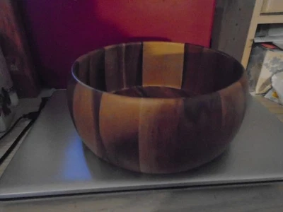 Beautiful multicolor wood bowl, flawless 9.5"x4" decorative/useful - Image 1 of 3