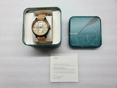 RELOJ MUJER FOSSIL CHELSEY MULTIFUNCIÓN DÍA Y FECHA BEIGE CUERO ES3772 NUEVO Foto 1 de 4