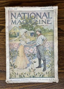 Vintage 1907 NATIONAL MAGAZINE Victorian Flower Garden Greeting cover art~Pulp - Picture 1 of 9