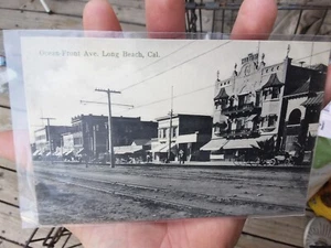 Postal antigua 1907 sin usar frente al mar avenida larga playa Cali Americana historia - Imagen 1 de 2